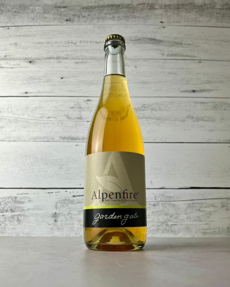 750 mL bottle of Alpenfire Cider Garden Gate cider