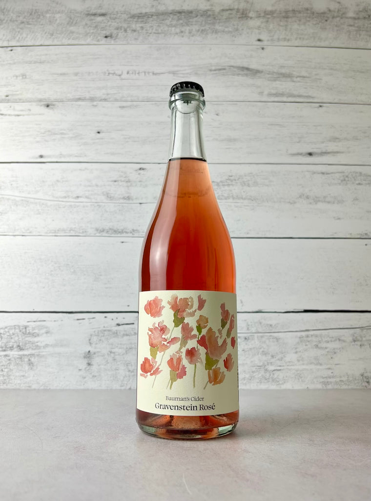 750 mL bottle of Bauman's Cider Gravenstein Rosé