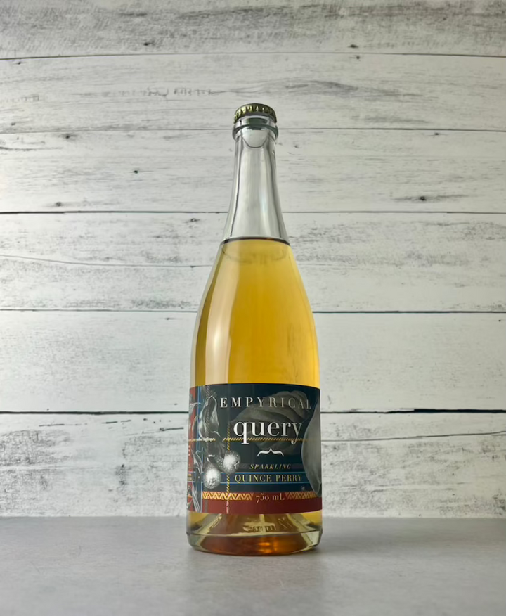 750 mL bottle of Empyrical Query cider - Sparkling Quince Perry