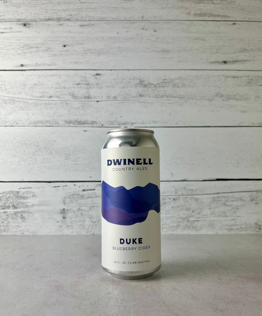 16 oz can of Dwinell Country Ales - Duke - Blueberry Cider