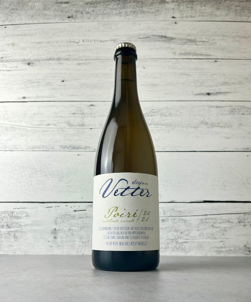 750 mL bottle of Stefan Vetter Poire 2021