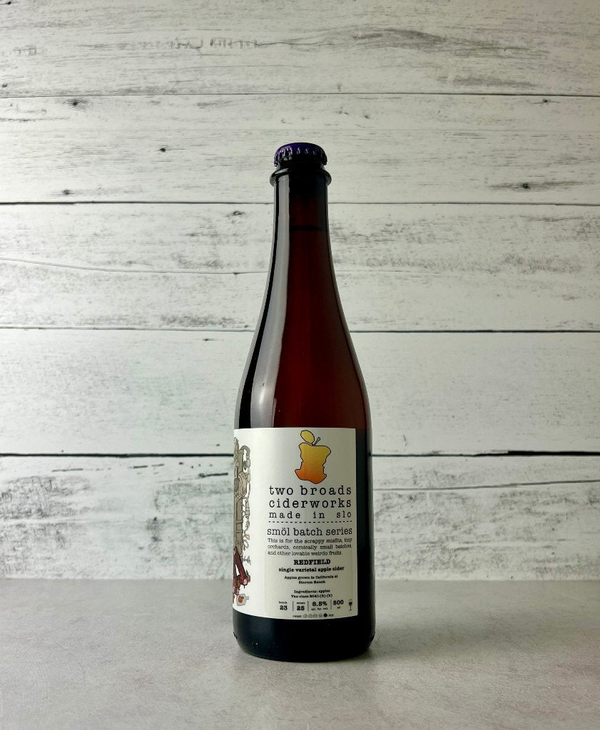 500 mL bottle of Two Broads Ciderworks Wild Heirloom cider - made in slo - smol batch series