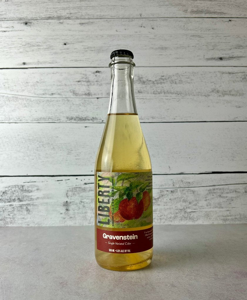 500 mL bottle of Liberty Ciderworks Gravenstein Single Varietal Cider