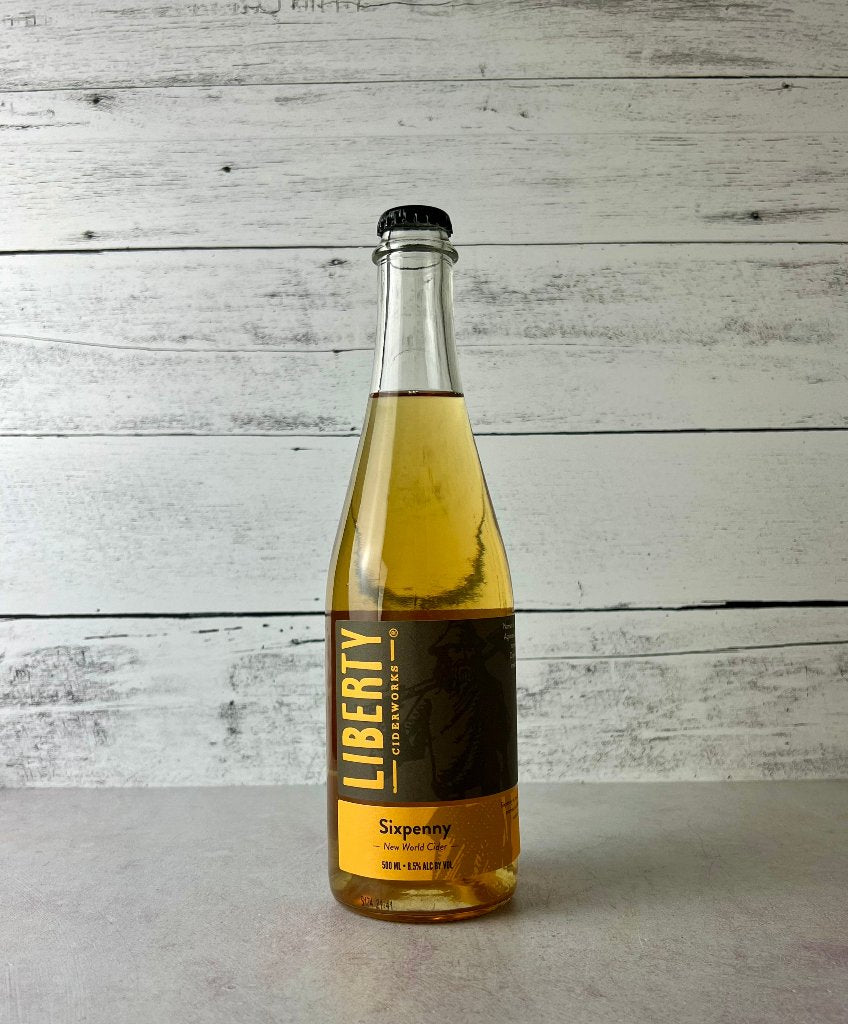 500 mL bottle of Liberty Ciderworks Sixpenny - New World Cider