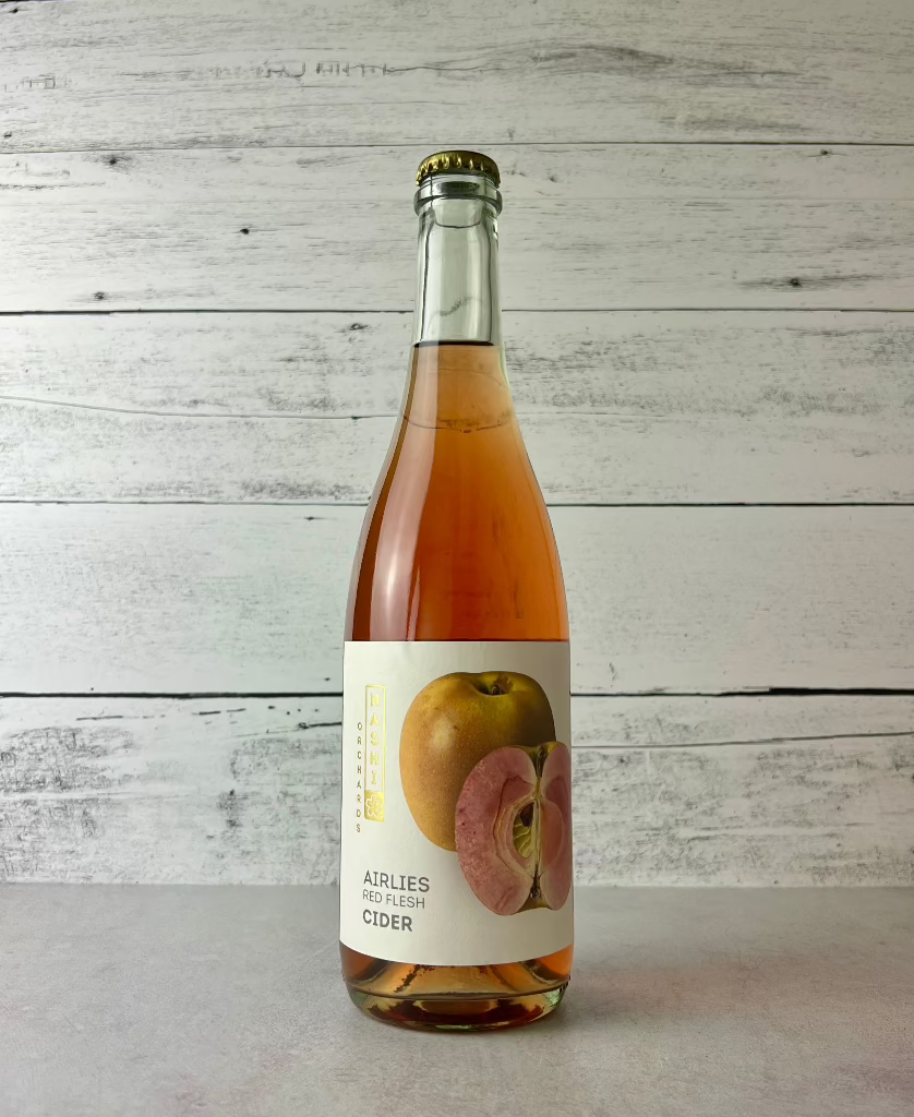 750 mL bottle of Nashi Orchards Airlies Red Flesh Cider