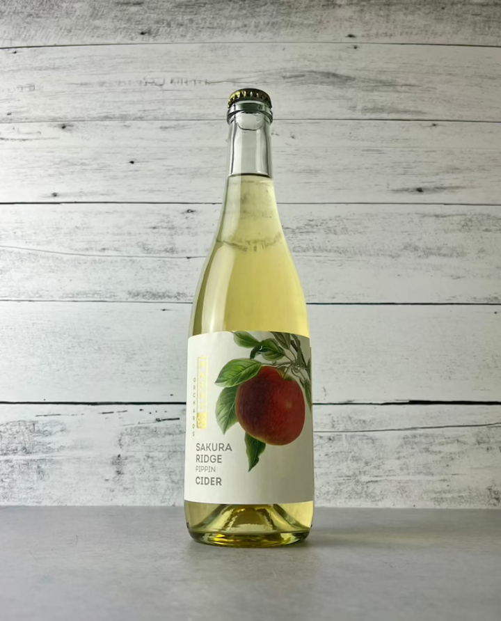 750 mL bottle of Nashi Cider Sakura Ridge Pippin Cider