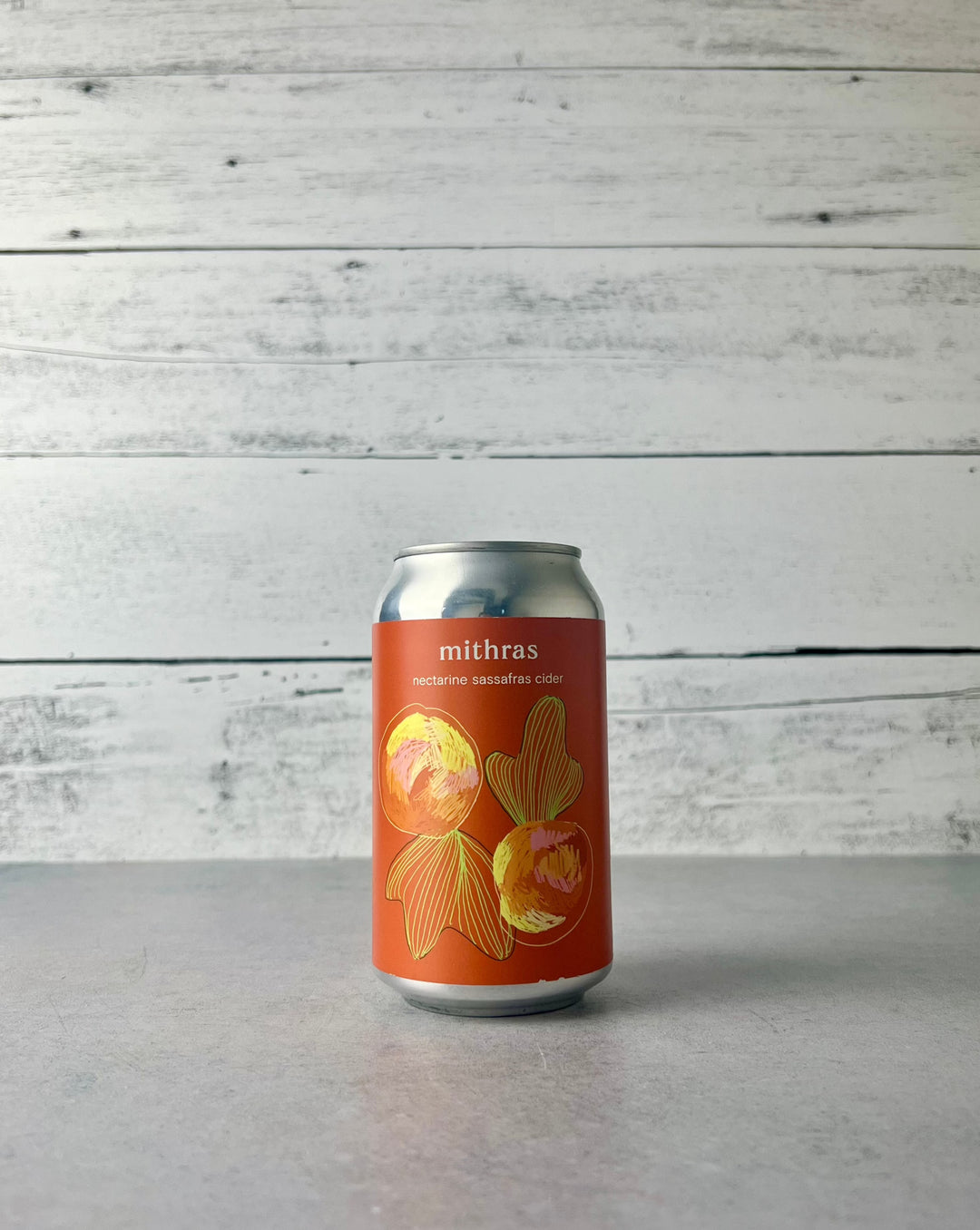 12 oz can of Revel Cider - Mithras - Nectarine Sassafras Cider