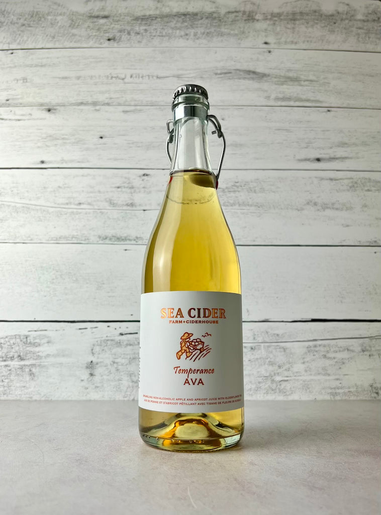 750 mL bottle of Sea Cider Temperance AVA non-alcoholic cider